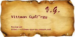 Vittman György névjegykártya